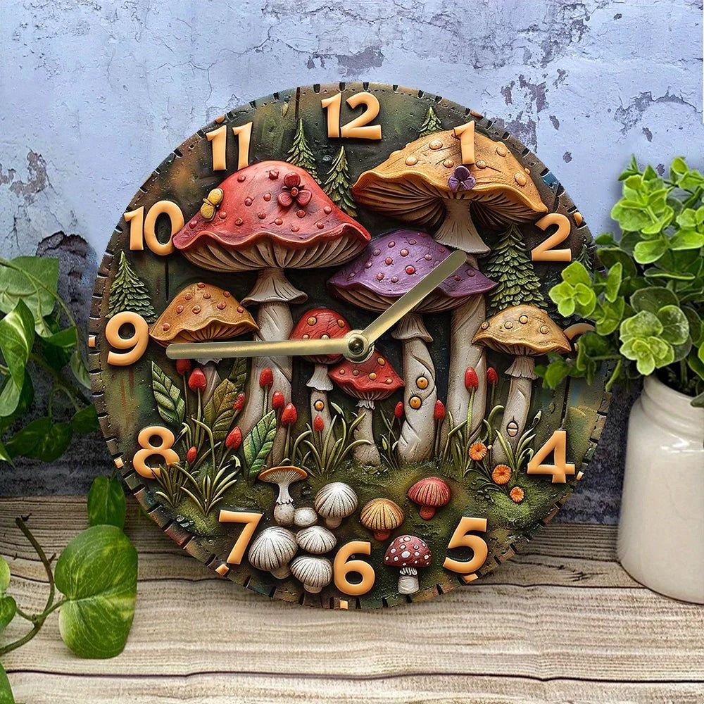 Forest Mushroom Wall Clock Pagan Wall Clock Home Decor-MoonChildWorld