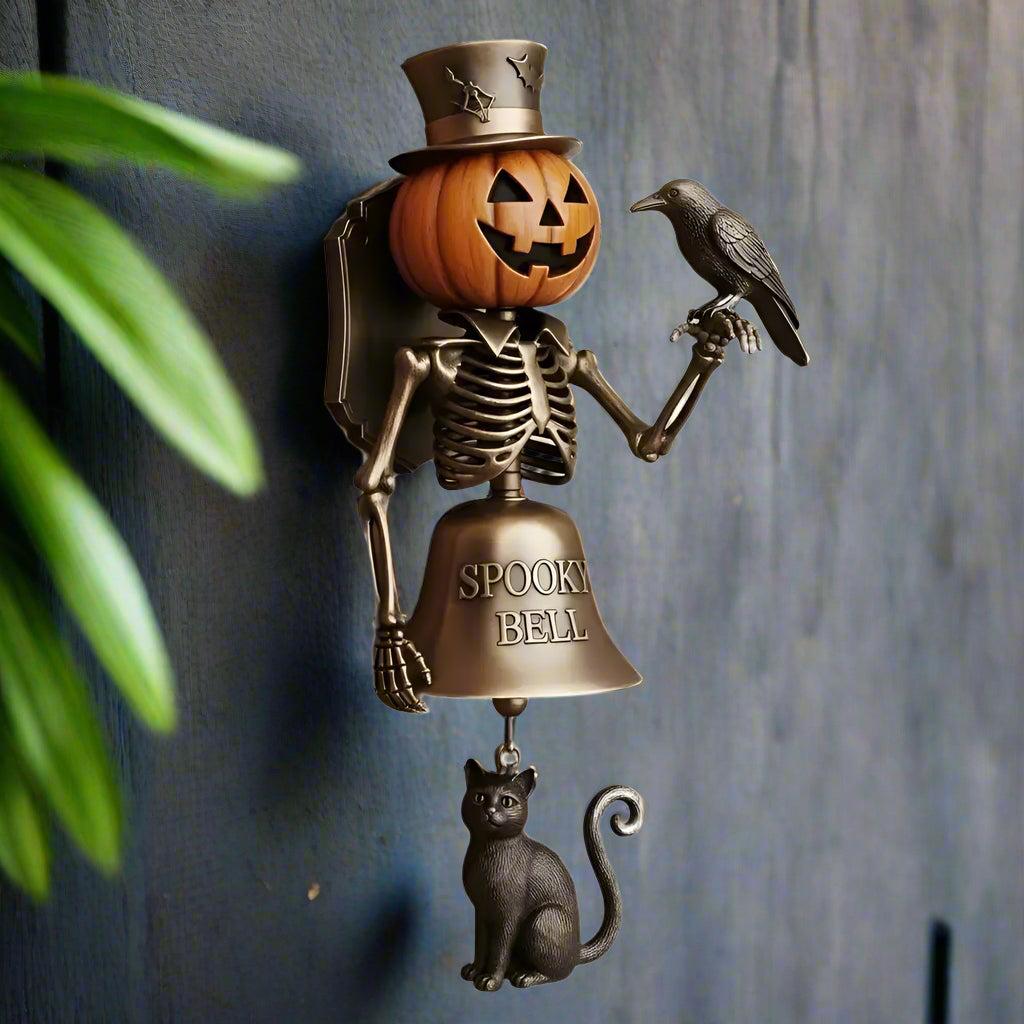 Spooky Halloween Witch Door Bell Vintage Style Shopkeepers Bell Metal Door Chime - Gothic Bell for Witchy Home Front Door-MoonChildWorld