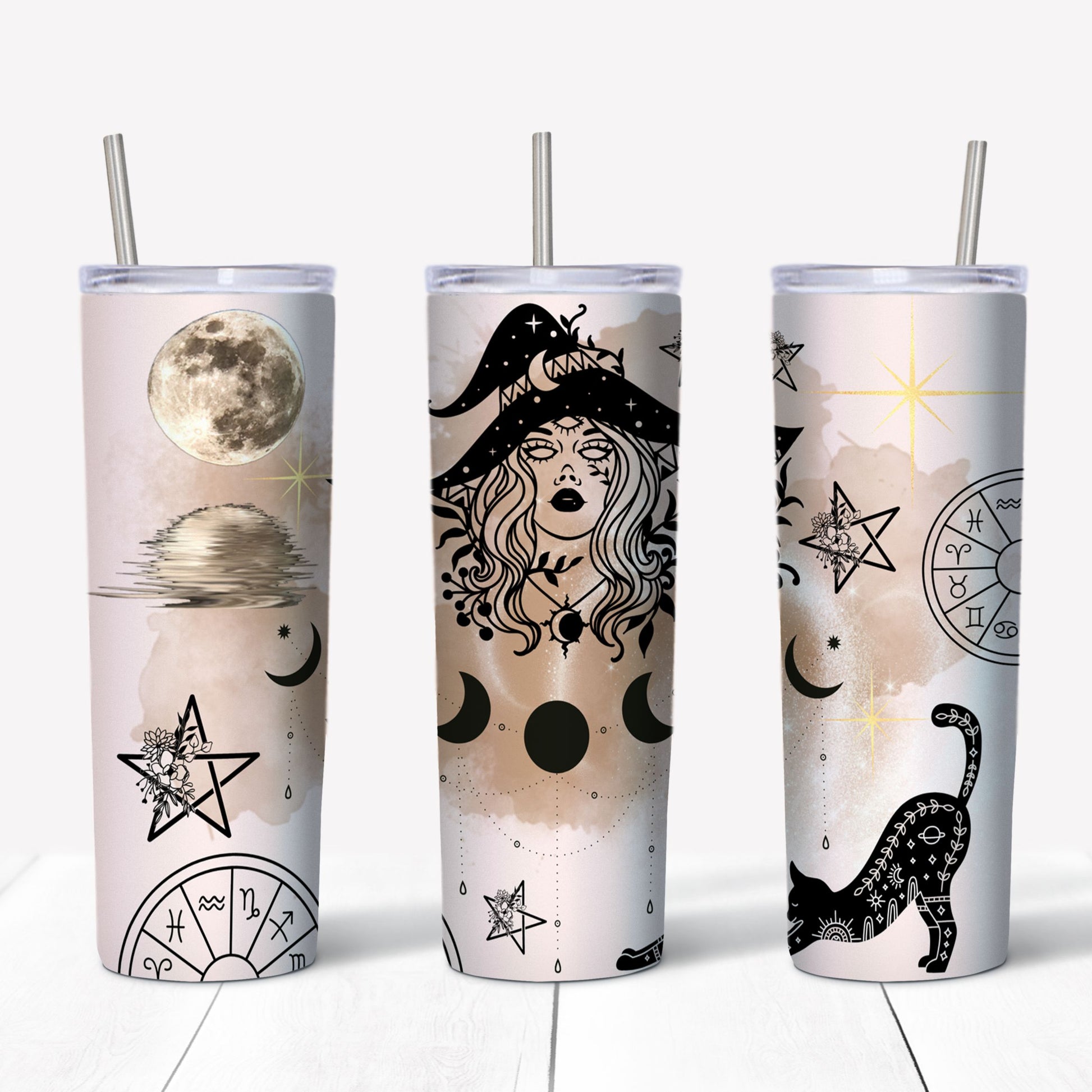 Moon phase Witchy woman Tumbler - Witch Tumbler-MoonChildWorld