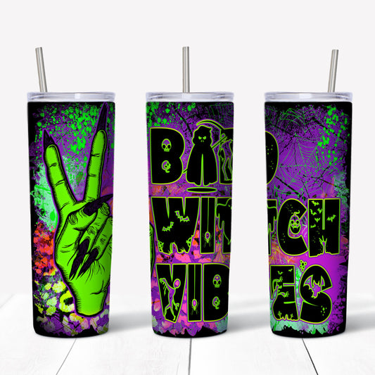 Bad witch vibes Halloween Tumbler - Witch Tumbler