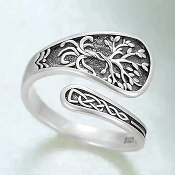 925 Sterling Silver Celtic Tree of Life Pagan Ring Wicca Jewelry
