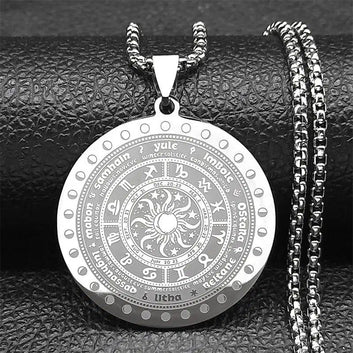 12 Constellation Zodiac Sign Star Sun Moon Phase Necklace