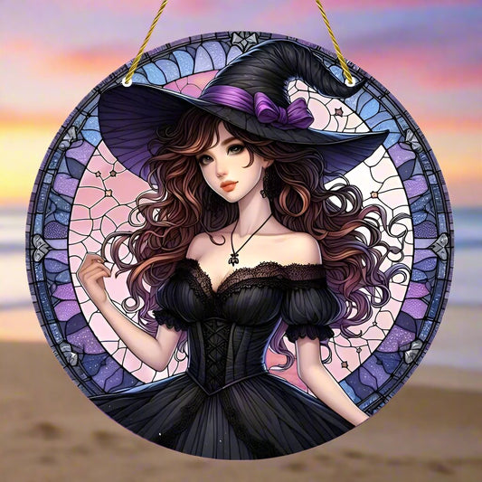 Mystic Witch Suncatcher For Halloween Witchy Window Hanging