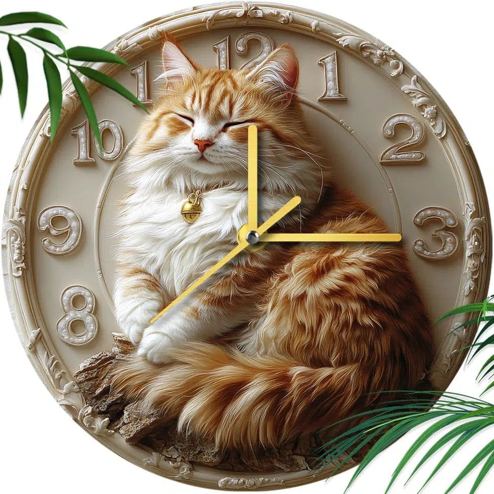 Persian Cat Wall Clock for Cat Lovers-MoonChildWorld