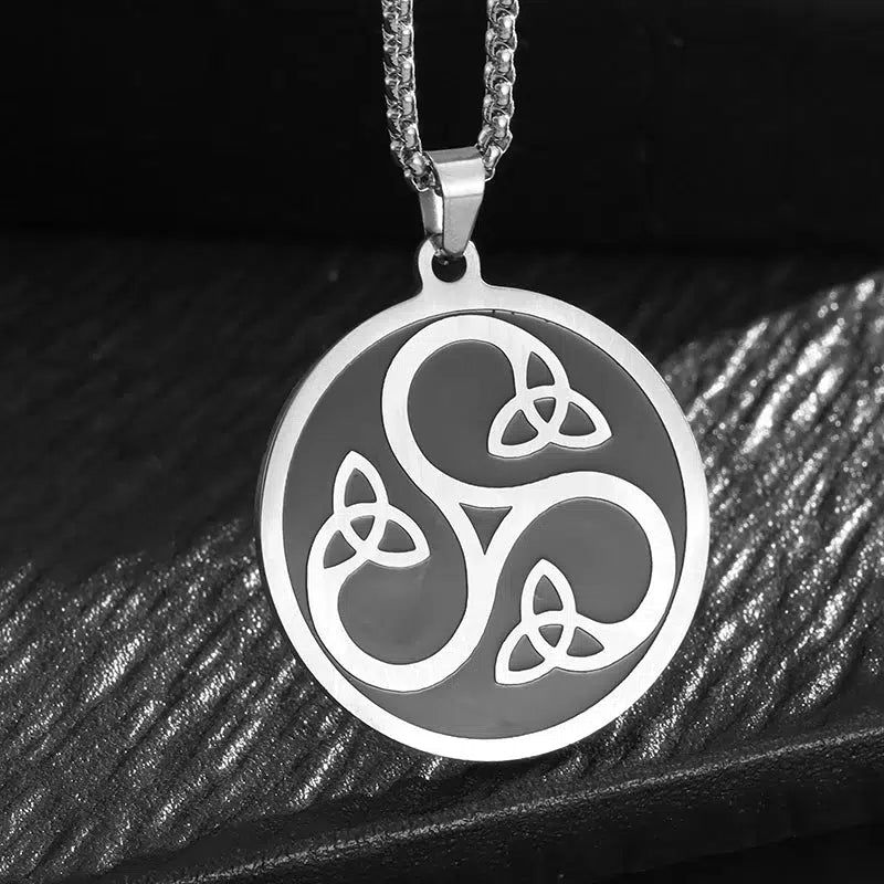 Spiral Celtic Triangle Knot Necklace Pagan Amulet Jewelry-MoonChildWorld