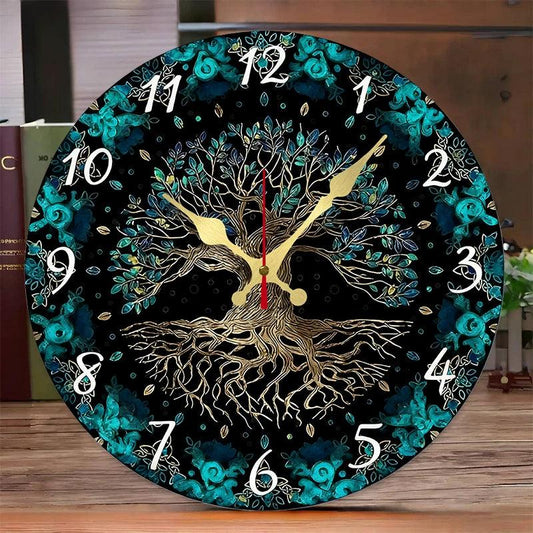 Tree Of Life Wooden Wall Clock Pagan Home Decor