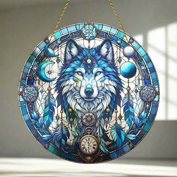 Spirit Wolf Suncatcher Wolf Acrylic Sign Wolf Window Decor