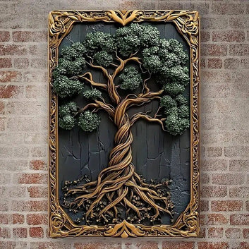 Tree of Life Metal Wall Art Wicca Tree of Life Decorative Sign for Pagan Wall Decor