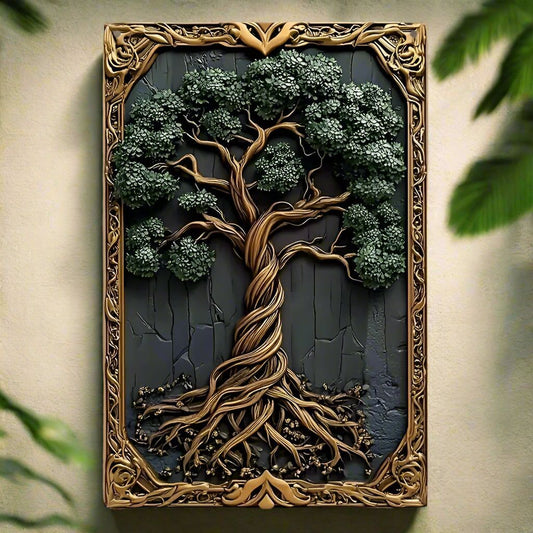 Tree of Life Metal Wall Art Wicca Tree of Life Decorative Sign for Pagan Wall Decor