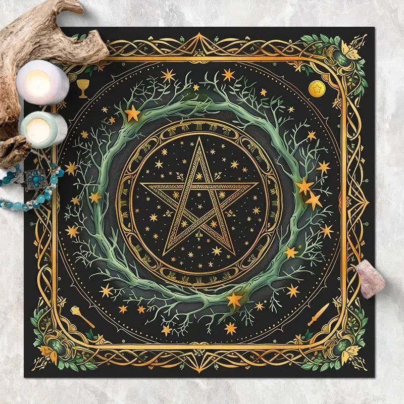 Wicca Pagan Altar Cloth Tarot card Witchcraft Tablecloth-MoonChildWorld