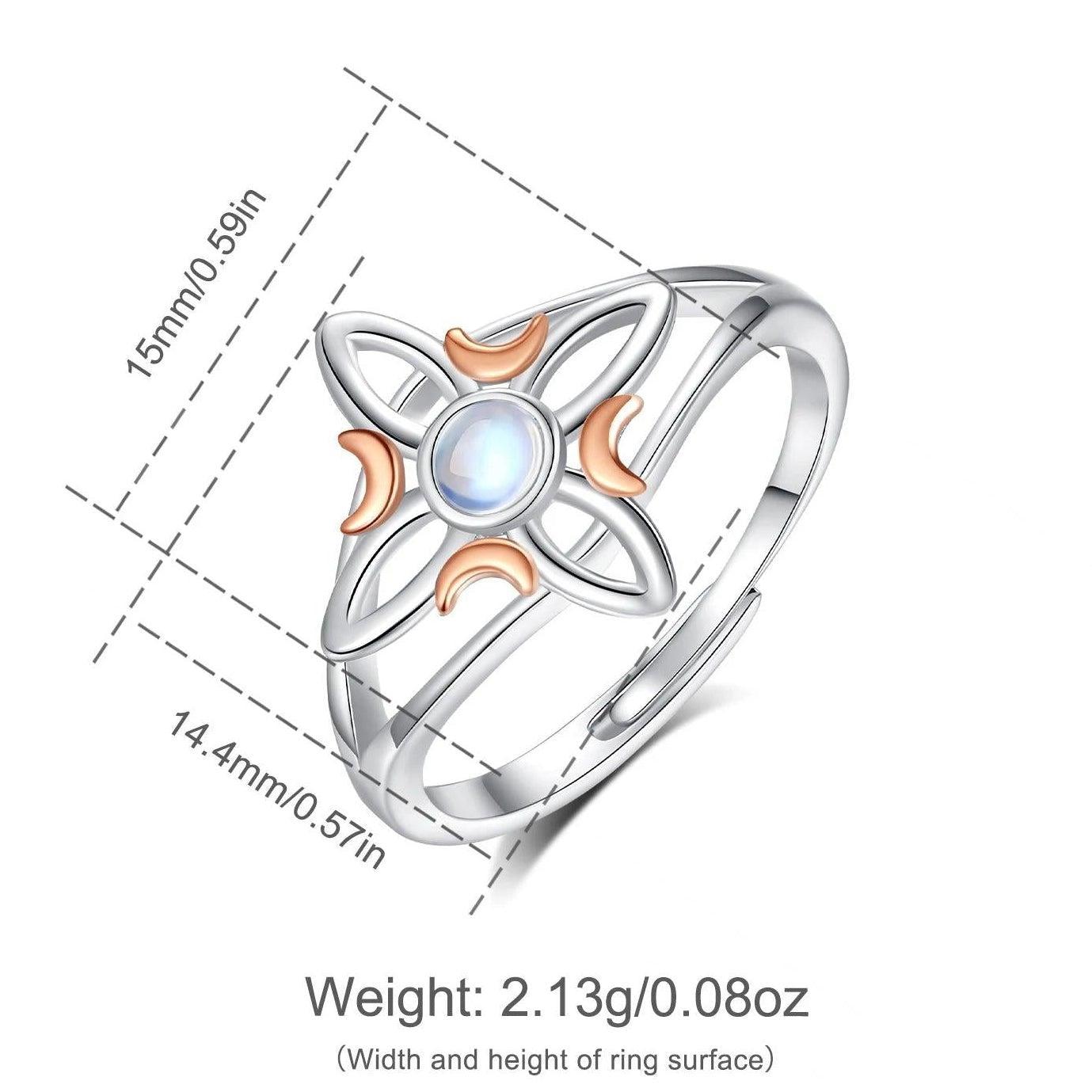 925 Sterling Silver Witchcraft Celtic Knot Witch Ring Wicca Pagan Jewelry Protection Amulet-MoonChildWorld