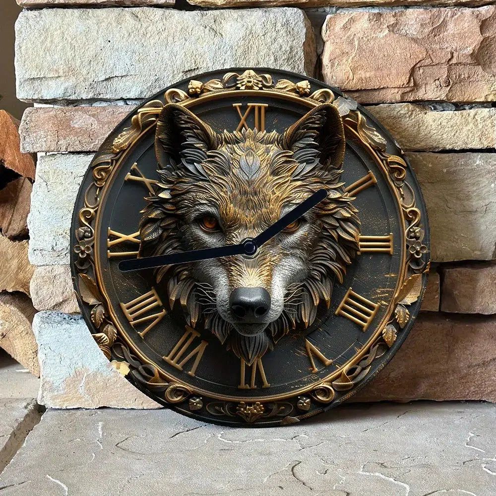 Spirit Wolf Wall Clock Mystic Wall Decor-MoonChildWorld