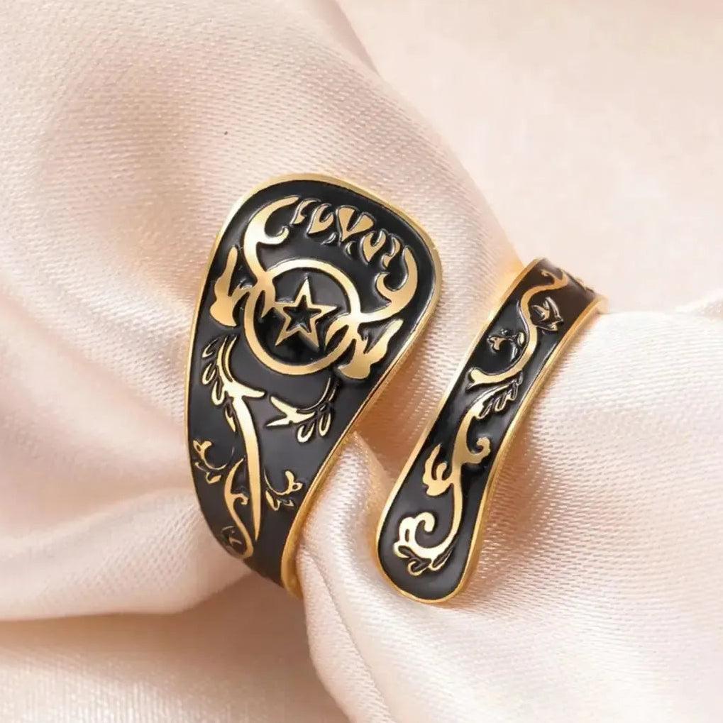 Witchcraft Pentagram Adjustable Ring Wicca Jewelry-MoonChildWorld