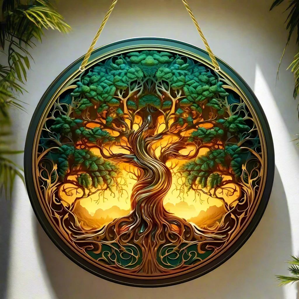 Tree of Life Wooden Sign Pagan Celtic Hanging Sign-MoonChildWorld