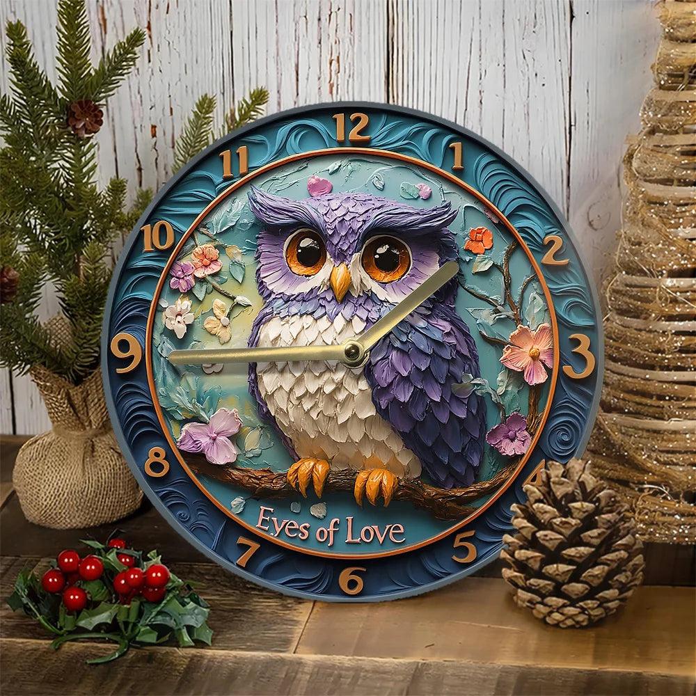 Floral Owl Wall Clock for Mystic Home Decor-MoonChildWorld