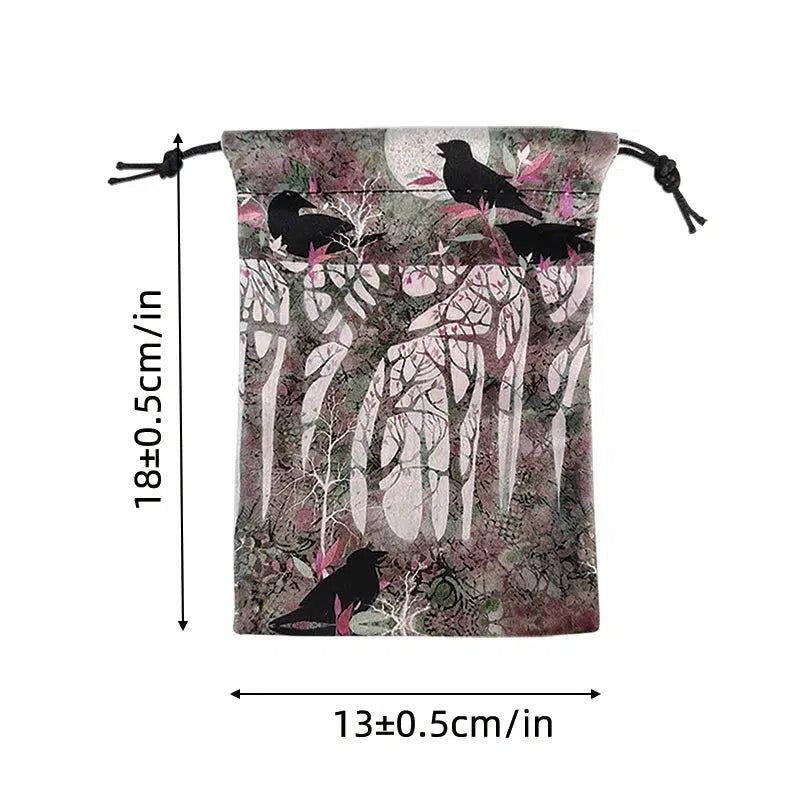 Crow Tarot Pouch Velvet Tarot Storage Bag Witch Tarot Bag-MoonChildWorld