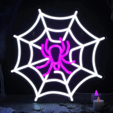 Witchy Spider Web Neon Signs Spider Gothic LED Neon Light Halloween Wall Decor-MoonChildWorld