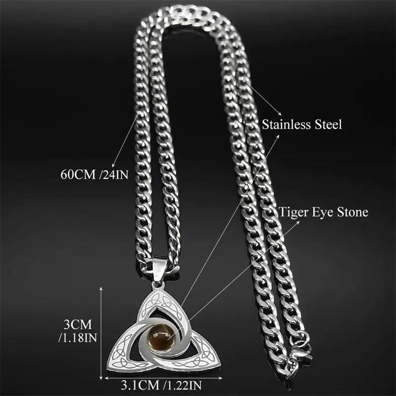 Irish Trinity Celtic Knot Witchcraft Necklace Amulet Witch Knots Necklace-MoonChildWorld