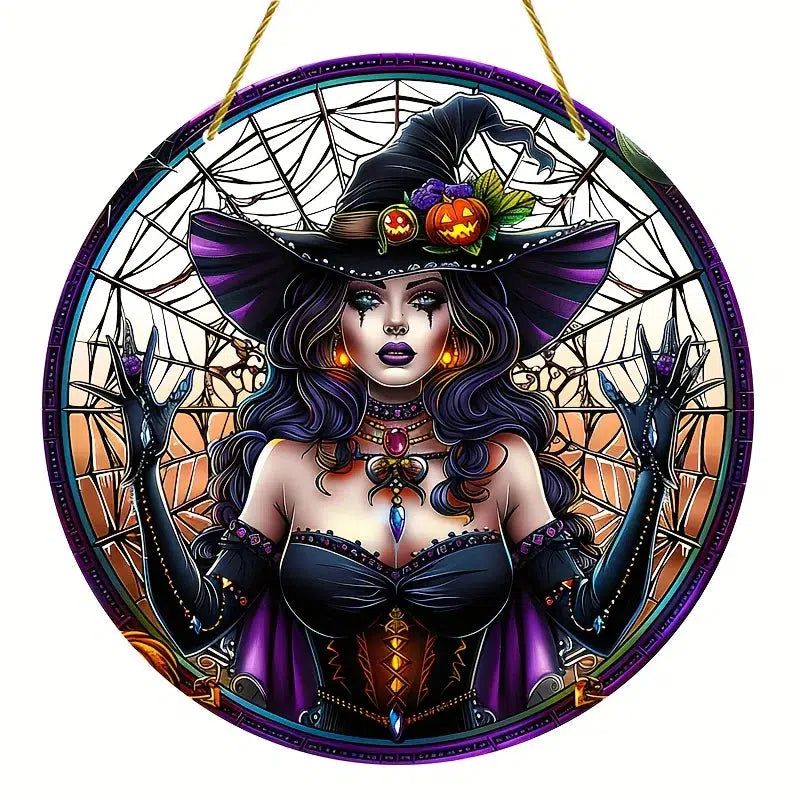 Halloween Witch Suncatcher Gothic Window Hanging-MoonChildWorld