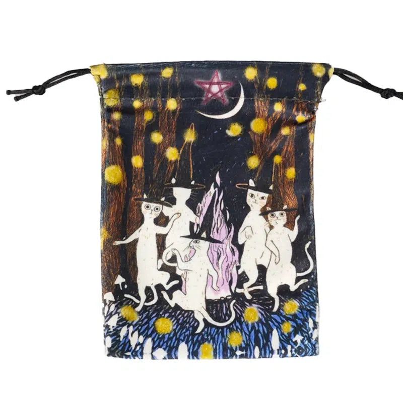 Tarot Card Storage Bag Black Cat Wicca Tarot Pouch-MoonChildWorld