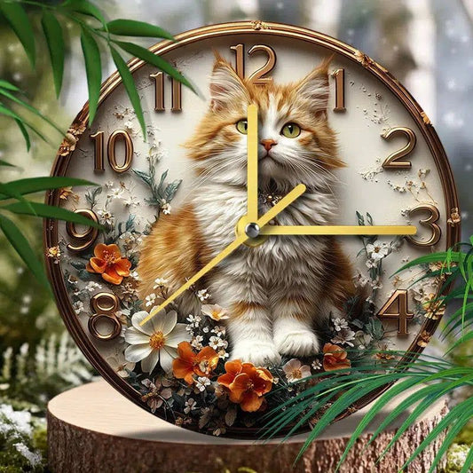 British Longhair Cat Wall Clock for Cat Lovers