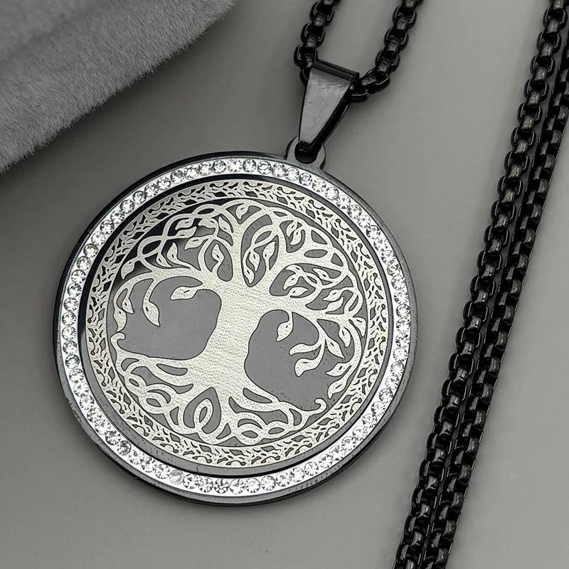 Rhinestone Tree of Life Necklace Wicca Pagan Jewelry-MoonChildWorld