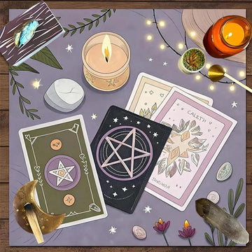 Wicca Altar Cloth Witchy Tarot Cloth for Reading Divination Witch Ritual Decor-MoonChildWorld