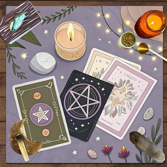 Wicca Altar Cloth Witchy Tarot Cloth for Reading Divination Witch  Ritual Decor