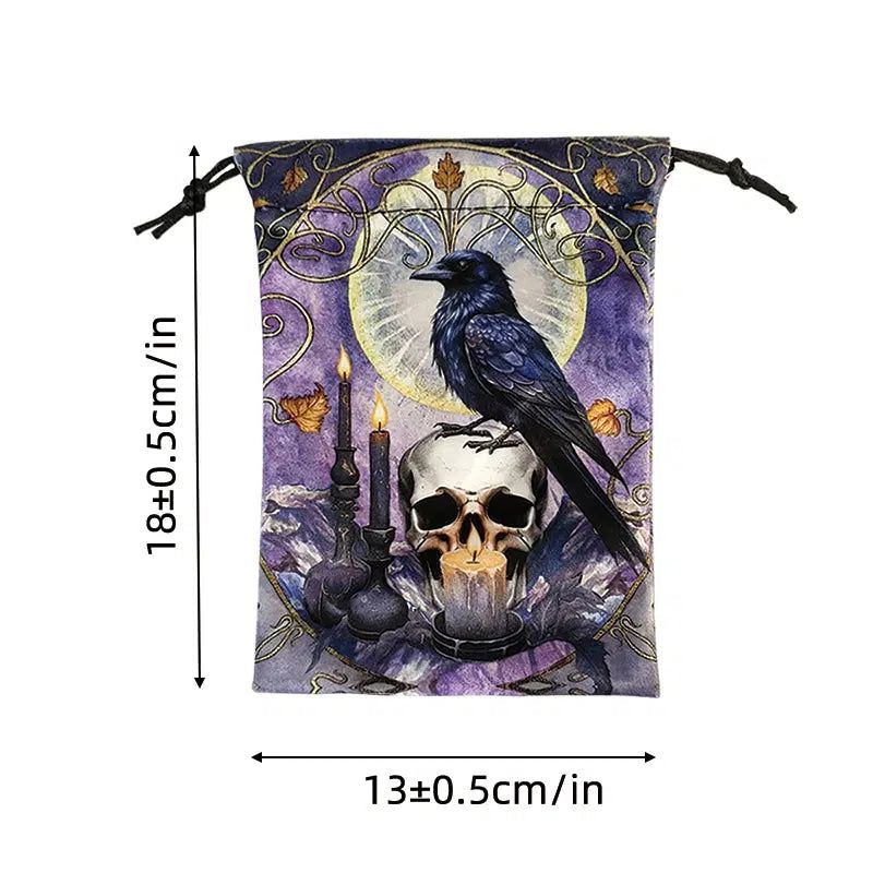 Crow Tarot Pouch Velvet Tarot Storage Bag Witch Tarot Bag-MoonChildWorld