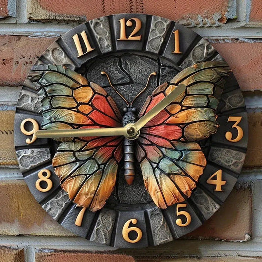 Wall Clock With Butterfly Wings