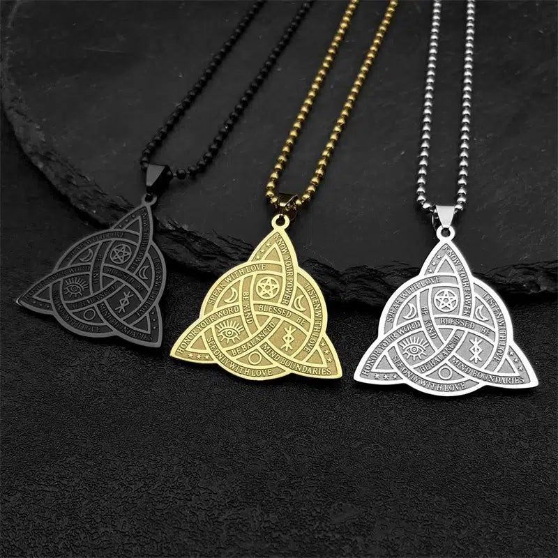 Celtic Trinity Knot Necklace Wicca Triquetra Necklace Witchcraft Jewelry-MoonChildWorld