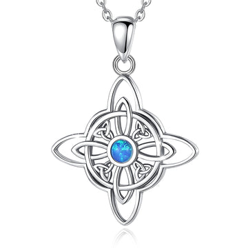 Witchcraft Celtic Knot Necklace Opal Wicca Amulet Necklace-MoonChildWorld