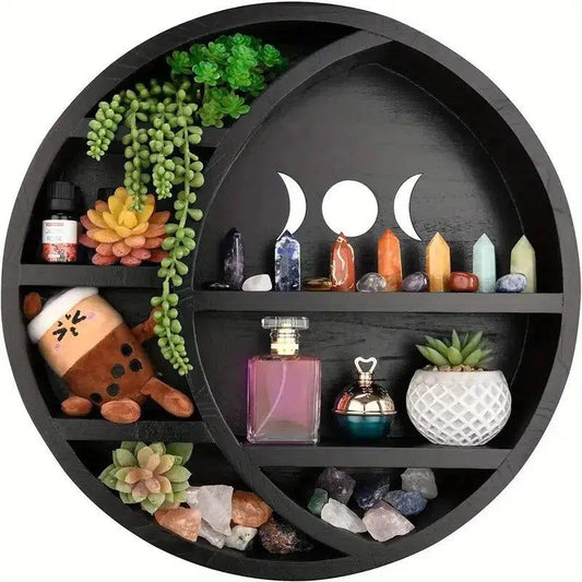 Crescent Moon Shelf for Crystals Stone Essential Oil