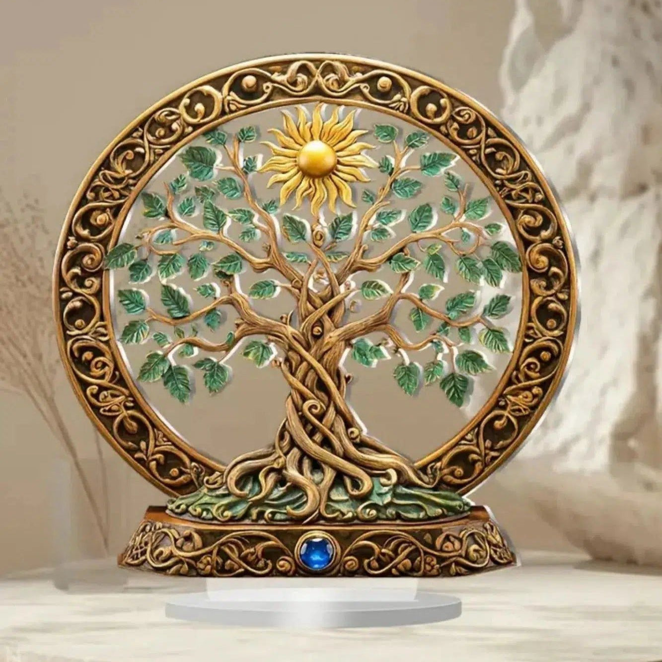 Spirit Tree of Life Table Ornament Wicca Tree of Life Acrylic Sign Pagan Desk Decor-MoonChildWorld