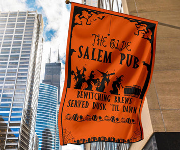 Salem Witch Halloween Flag-MoonChildWorld