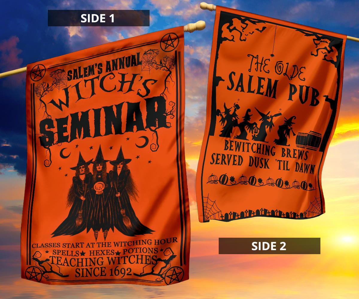 Salem Witch Halloween Flag-MoonChildWorld