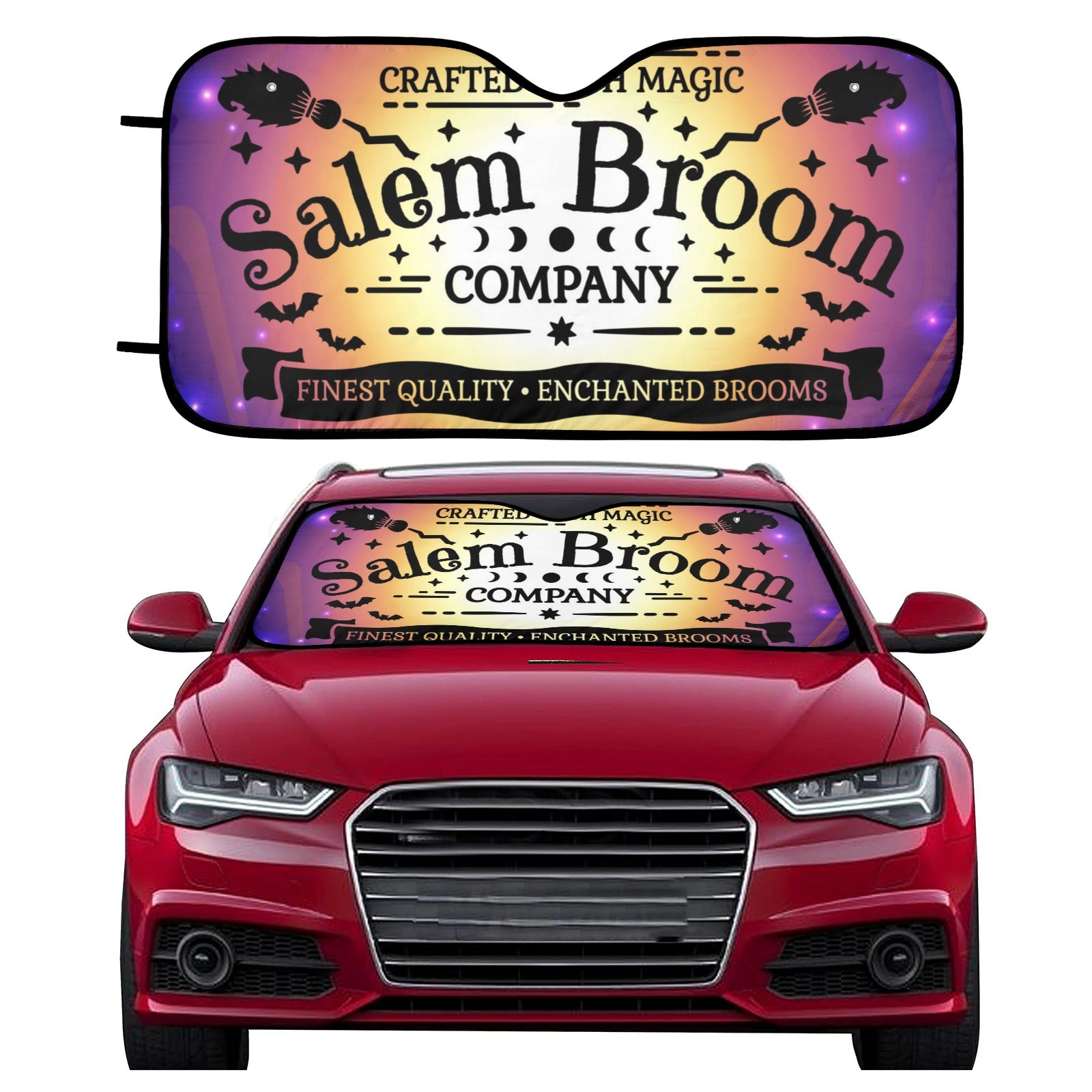 Salem broom witch Car Sun Shade-MoonChildWorld