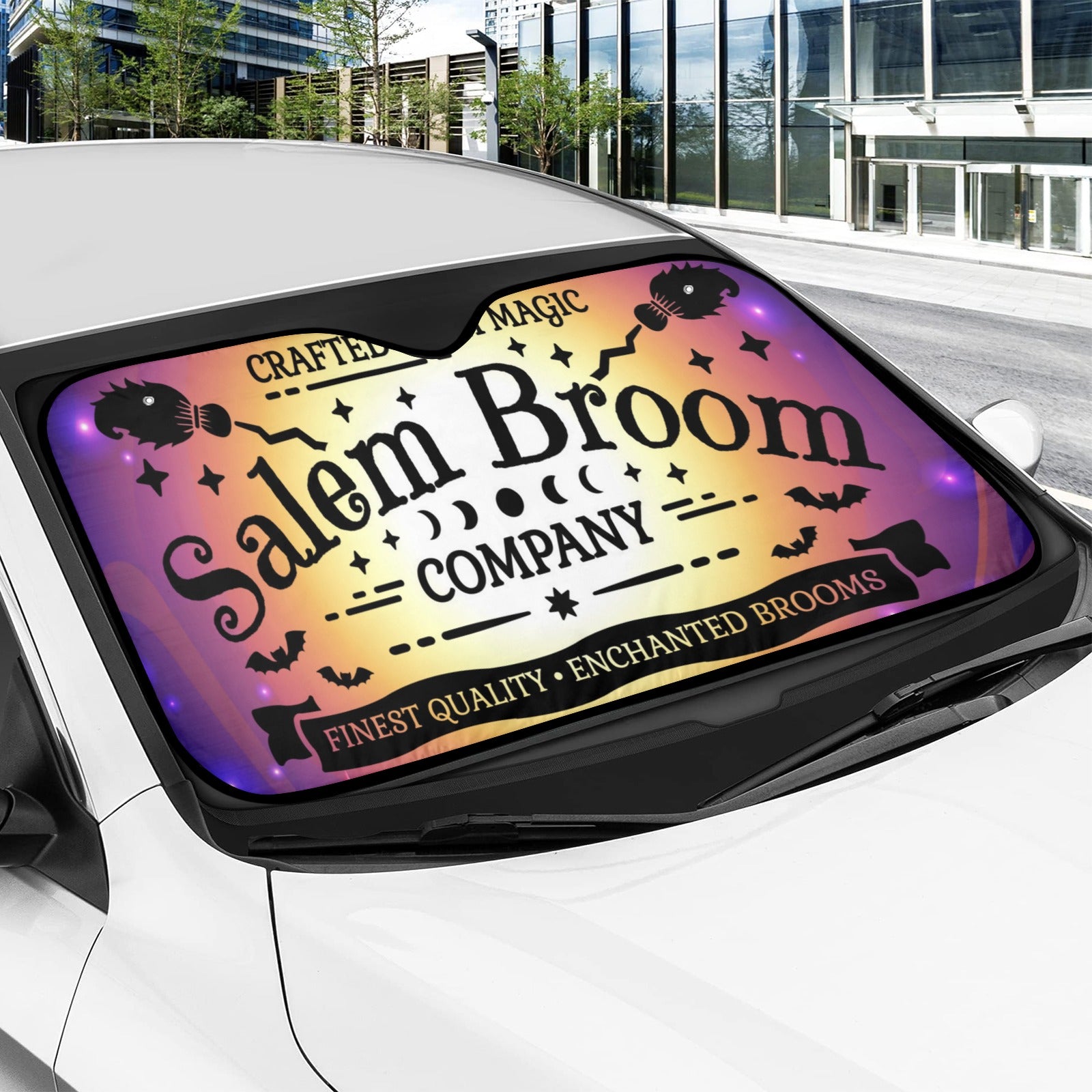 Salem broom witch Car Sun Shade-MoonChildWorld