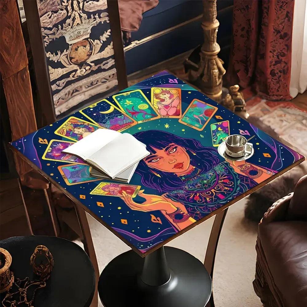 Mystic Witch Tarot Tablecloth Pagan Altar Cloth Wicca Divination Cloth-MoonChildWorld