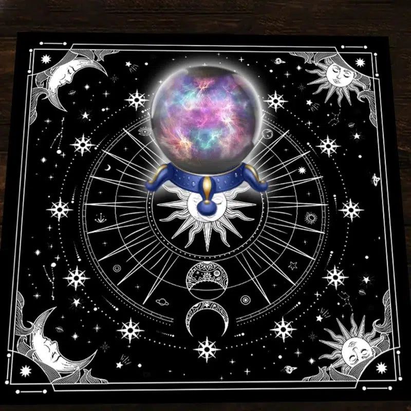 Sun Moon Tarot Card Tablecloth Astrology Wicca Altar Cloth-MoonChildWorld