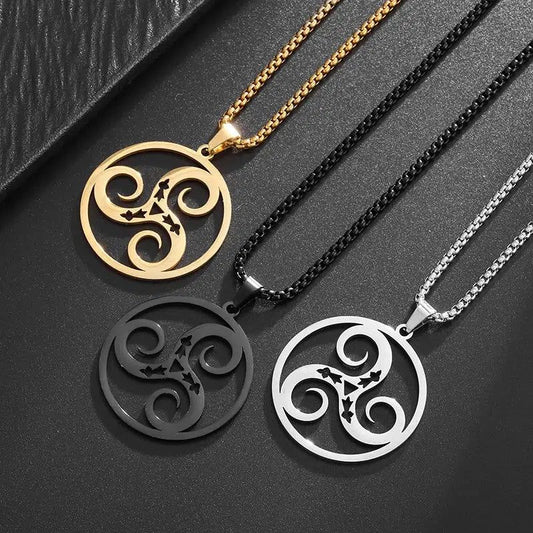 Wicca Spiral Celtic Necklace Pagan Witchcraft Jewelry