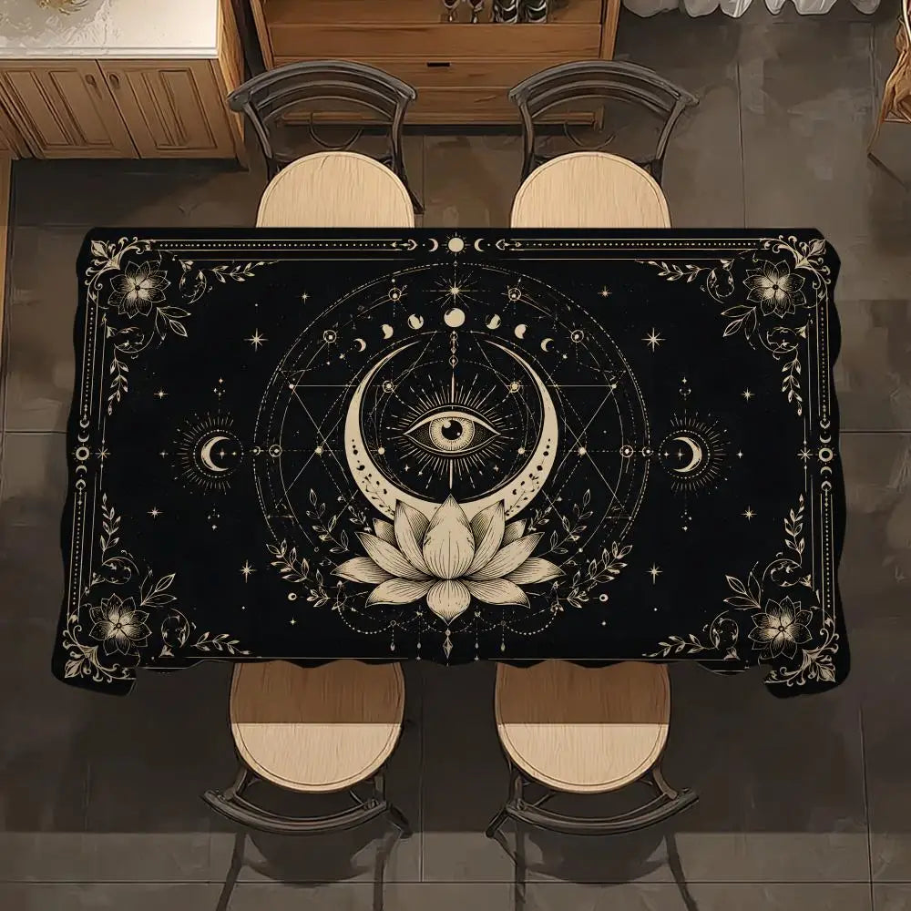 Tarot power table cover – woven polyester fabric texture detail