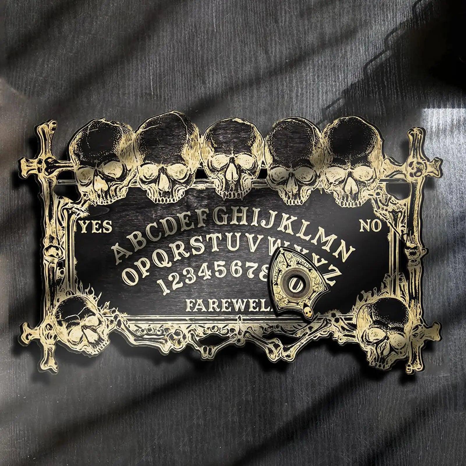 Pendulum Witch Ouija Board For Divination - Viking Tree Gothic Skull Wooden Talking Board Wiccan Altar Supplies-MoonChildWorld