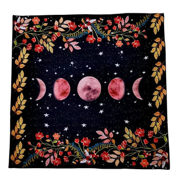 (Free Bag) Moon Phases Altar Tarot Card Tablecloth Wicca Altar Cloth