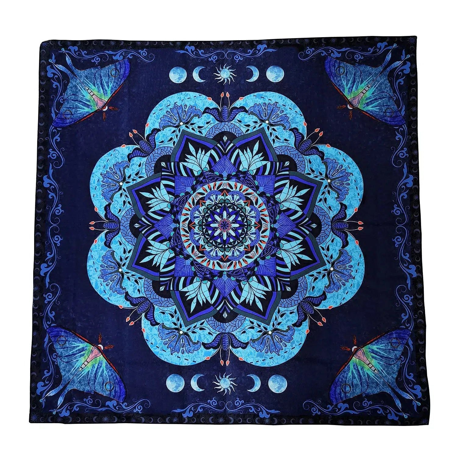 (Free Bag) Mandala Moon Altar Tarot Card Tablecloth Pagan Altar Cloth-MoonChildWorld