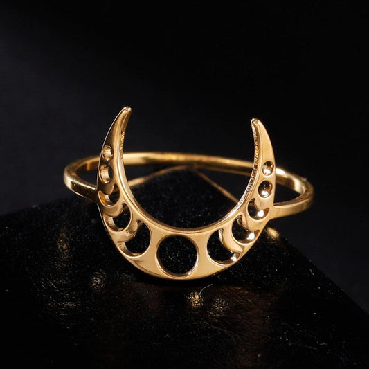 Crescent Moon Phases Witch Ring