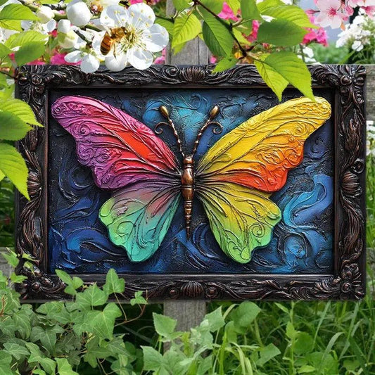 Colorful Butterfly Wall Art Butterfly Metal Sign for Gothic Decor