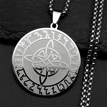 Witch Nordic Celtic Knot Runes Necklace Wiccan Pagan Jewelry
