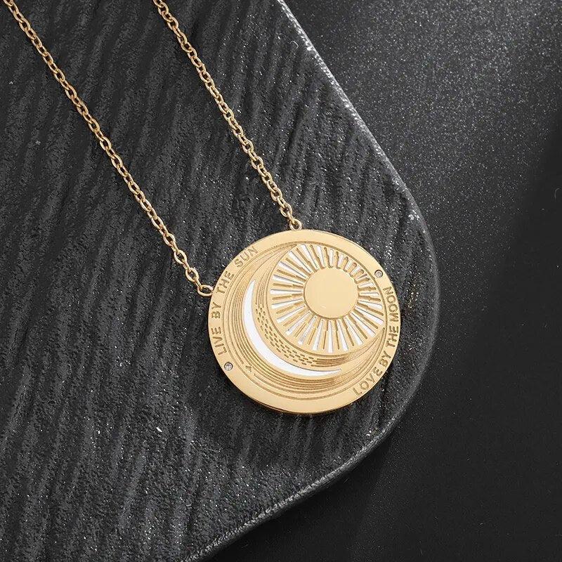 Sun Moon Mystic Necklace Wiccan Jewelry-MoonChildWorld