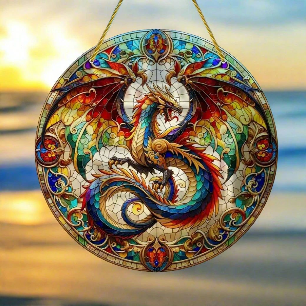 Magic Dragon Suncatcher Dragon Acrylic Sign Dragon Window Decor-MoonChildWorld